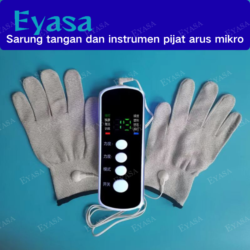 Alat Pijat Jari Tangan Elektrik - Sarung Tangan Terapi Impuls Microcurrent untuk Kesemutan, Arthriti