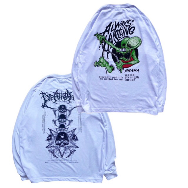 BAJU KAOS LENGAN PANJANG PRIA/ LONGSLEEVE TSHIRT/KAOS LENGAN PANJANG SABLON HALASKA