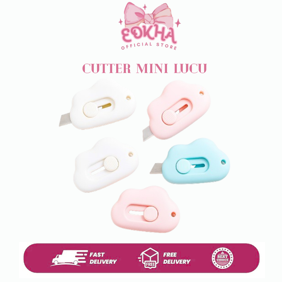 

Cutter Mini Lucu Model Awan Pisau Kater Kecil Alat Pembuka Paket