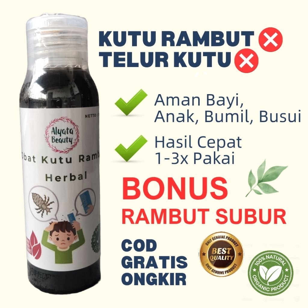 Hair Oil Obat Kutu Rambut Anak dan Dewasa Pembasmi Kutu Rambut dan Telur Kutu Ampuh Minyak Kutu Ramb