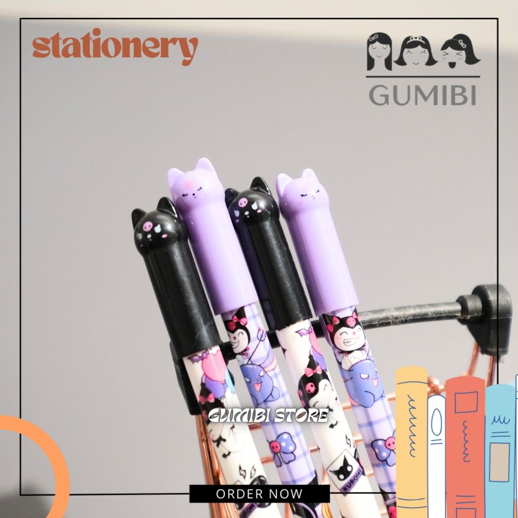 

PULPEN GEL STANDAR KUPING KUROMI GEL PEN PENA BOLPOIN BALLPOINT KUROMI KUPING PULPEN GEL ALAT TULIS SEKOLAH TERMURAH