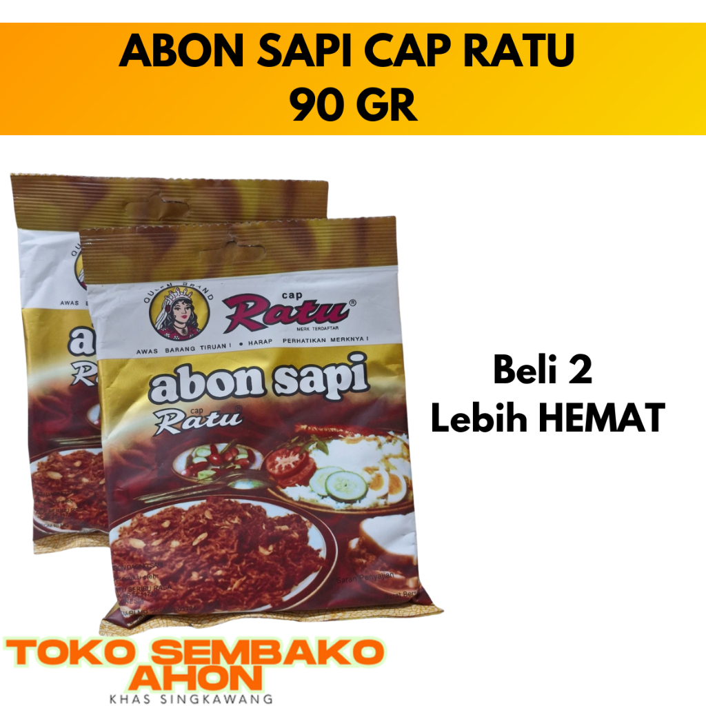 ABON SAPI CAP RATU 90 GR / Abon Sapi Ratu 90g / Abon Sapi Enak / Abon Kering Sapi / Abon Cap Ratu Or