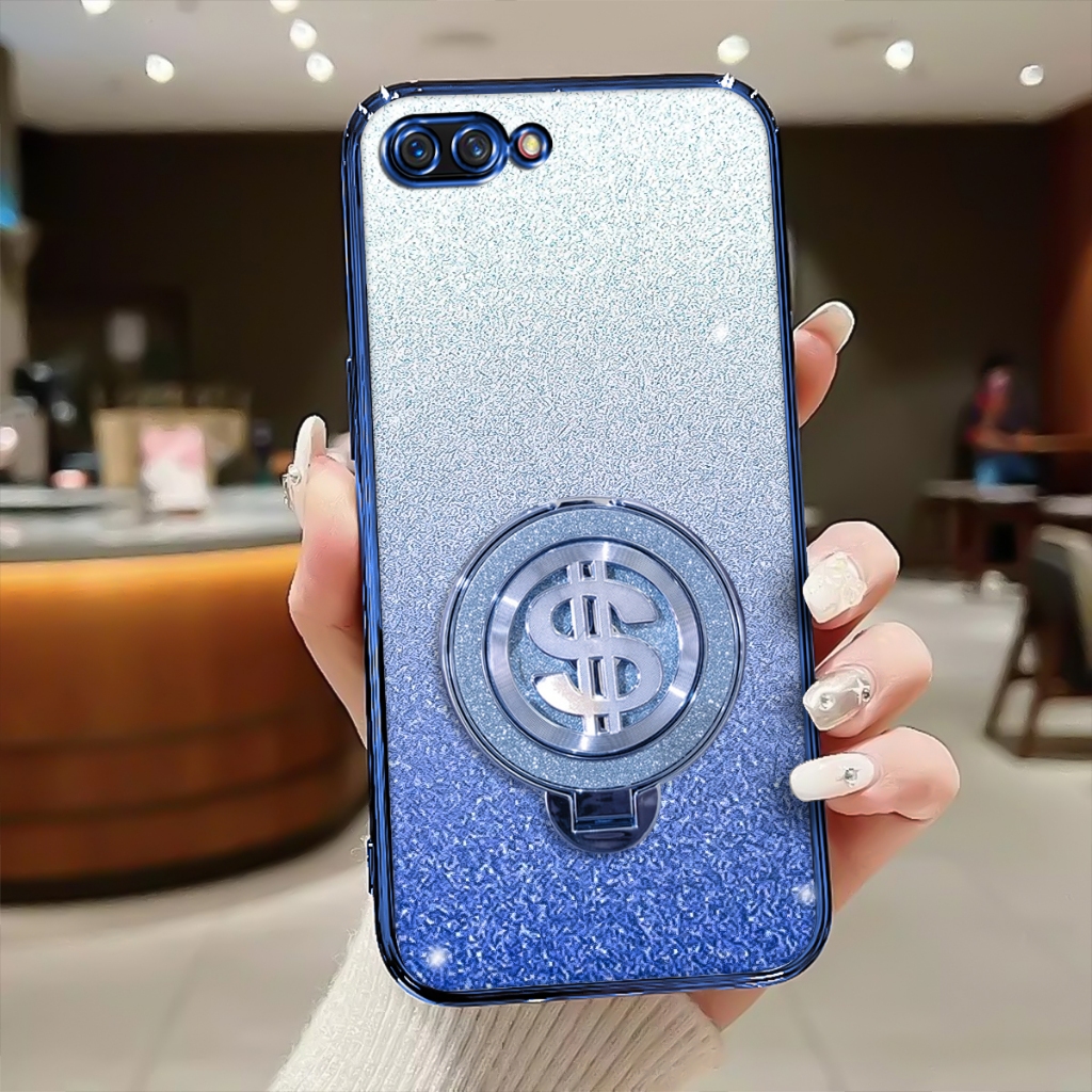 Case Oppo A3S Softcase With Kick Stand Luxury Silicone Glitter