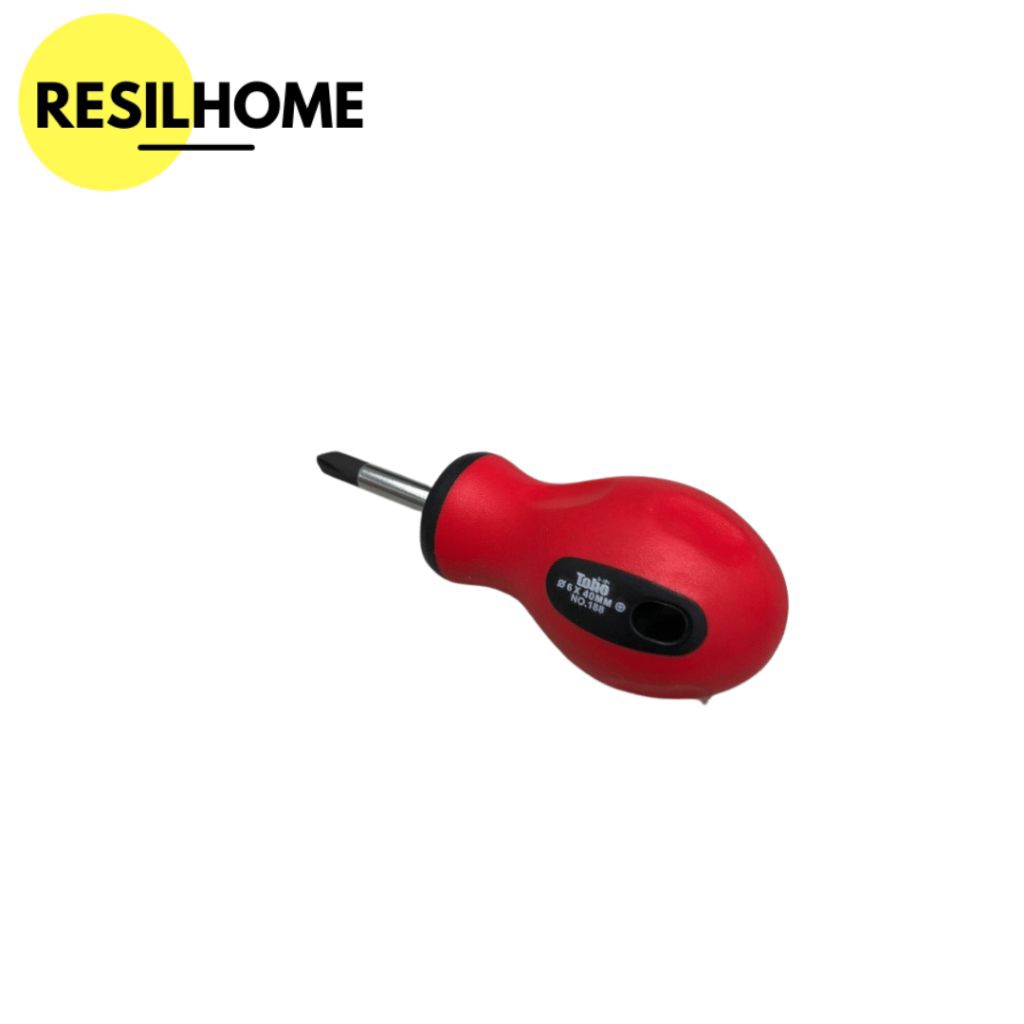 Screwdriver Toho Kecil 2x38mm Obeng Serbaguna Plus 3.8 cm Alat Buka Kunci Sekrup Kembang Toho Black 