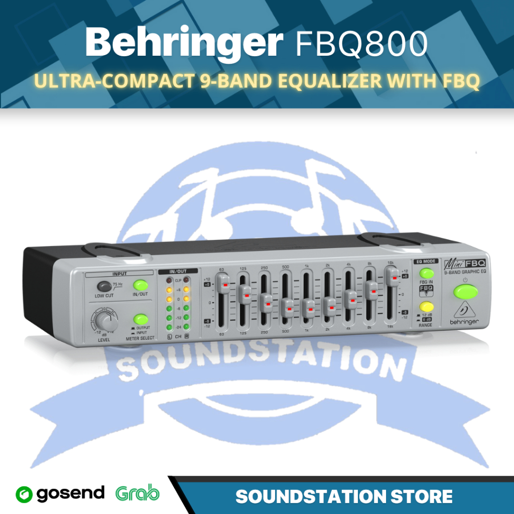 Behringer FBQ800 Ultra-Compact 9-Band Graphic Equalizer with FBQ