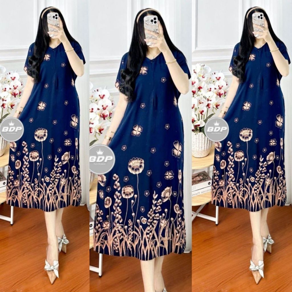 Daster Rumahan Wanita Terkini Daster Viral Lengan Pendek Busui Friendly Baju Tidur