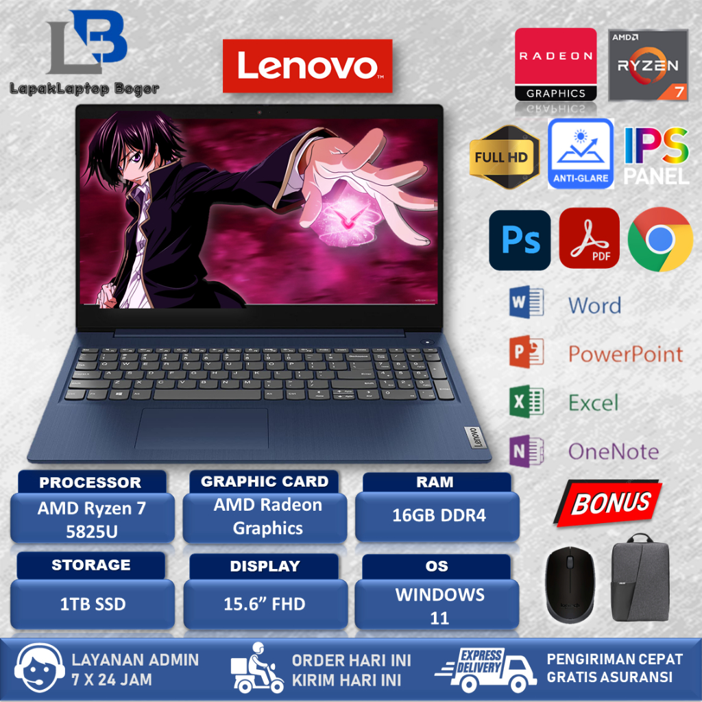 Laptop Lenovo Ideapad Slim 5 AMD Ryzen 7 5825U Ram 16GB 1TB Ssd FHD IPS BL Windows 11 Home