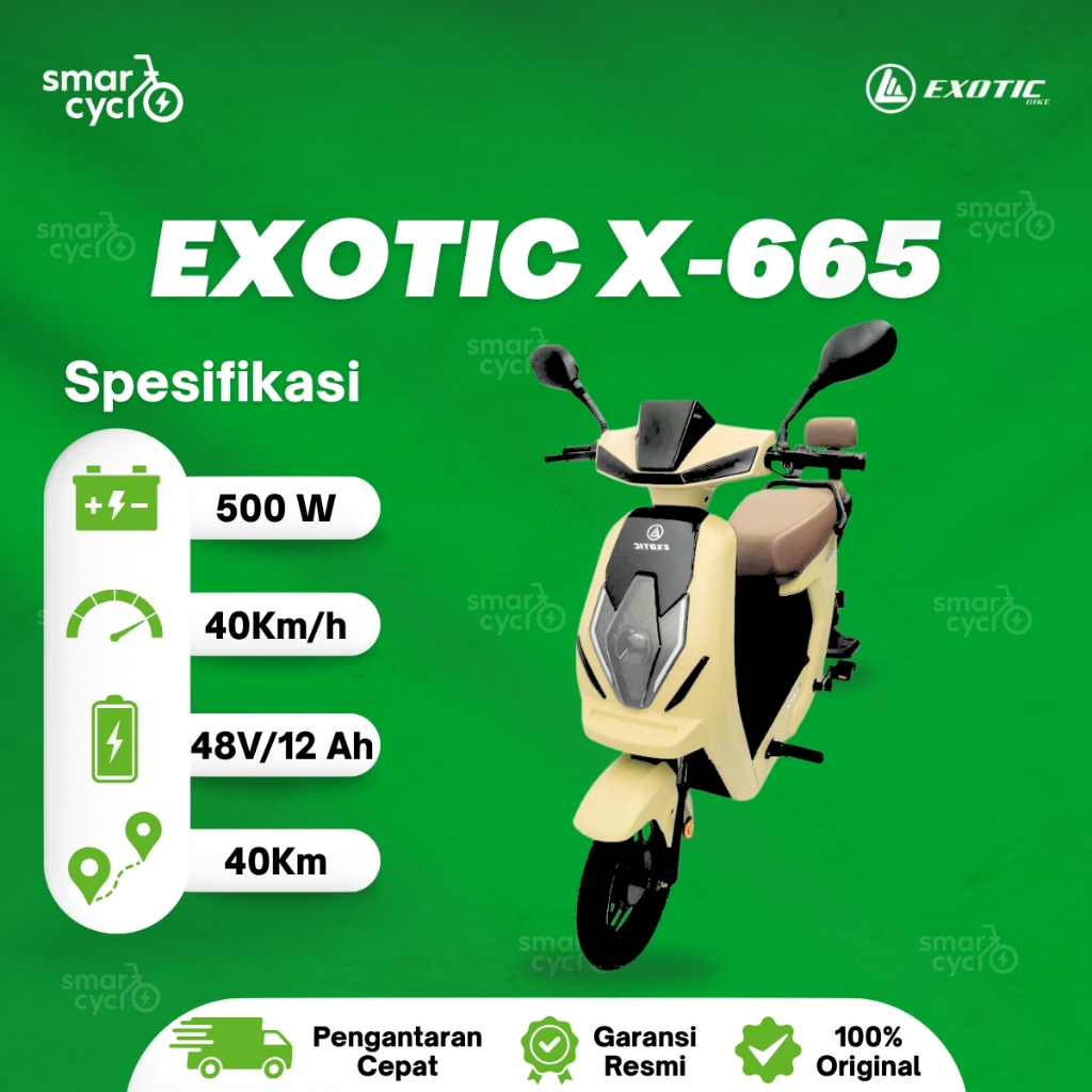 EXOTIC Sepedah listrik X-665 48V12Ah 500Watt