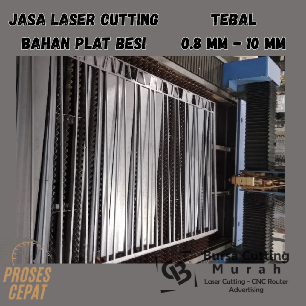 Jasa Cutting CNC Router Laser Plat Besi Hitam / Cutting Bahan Plat Besi Tebal 0.8mm 1mm 2mm 3mm 5mm