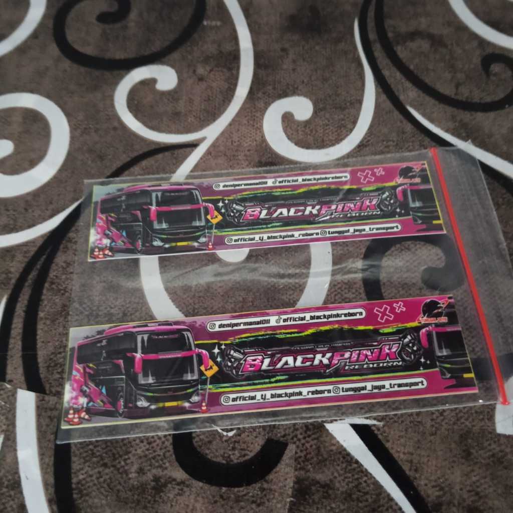 stiker bus tunggal jaya "black pink"