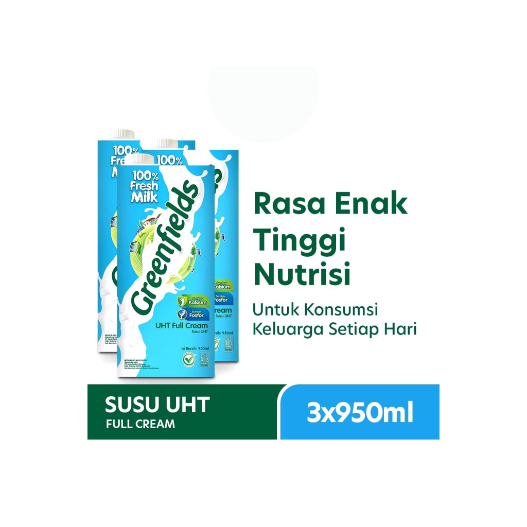 

Susu Greenfields UHT Full cream 3x950 ml