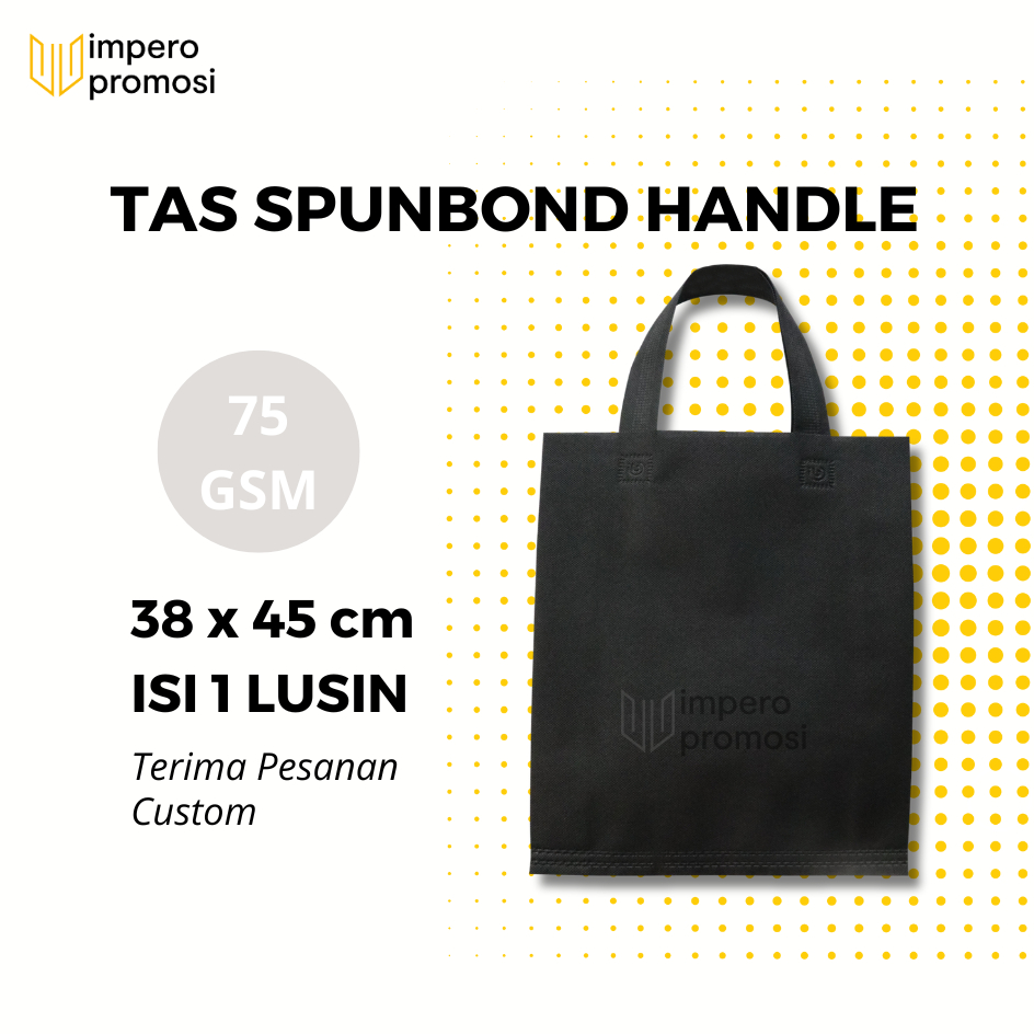 

Impero - GOODIE BAG SPUNBOND HANDLE 38x45 / Harga Satuan / Kantong Belanja Murah (Hitam)