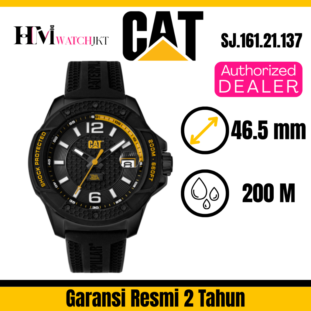 CATERPILLAR ShockMaster Evo SJ.161.21.137 Jam Tangan Pria Original Analog Stainless Steel Silicone A