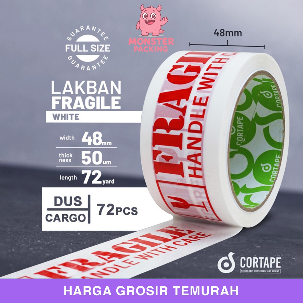 

Lakban Selotip Isolasi Fragile White 48mm Dus Ekspedisi