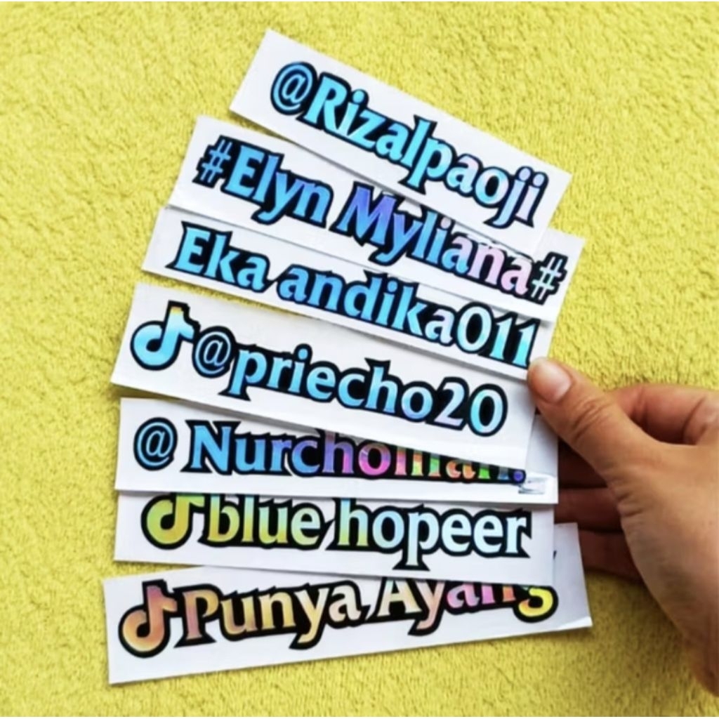 

stiker nama custom ukuran 1x2 cm terbaru