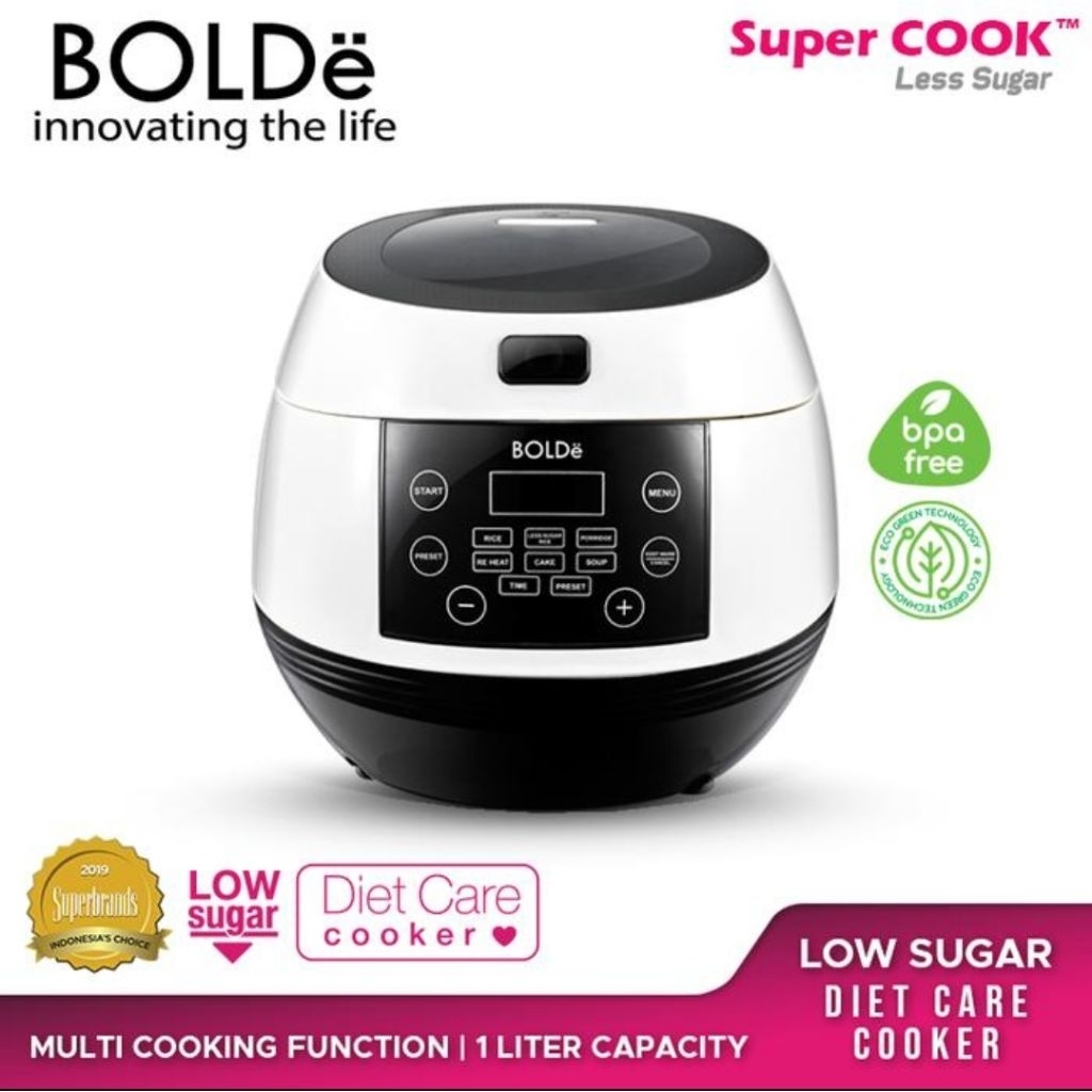 BOLDE RICE COOKER DIGITAL SUPER COOK LESS SUGAR