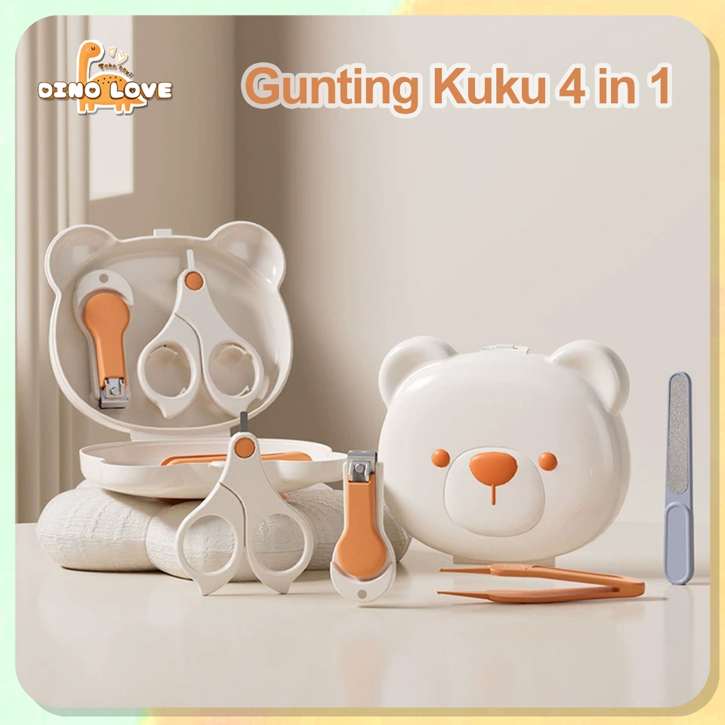 Baby Nail Clipper 4 in 1 Set Gunting Kuku Bayi Gunting Capit Kuku Model Bear Manicure Kuku Anak Nail