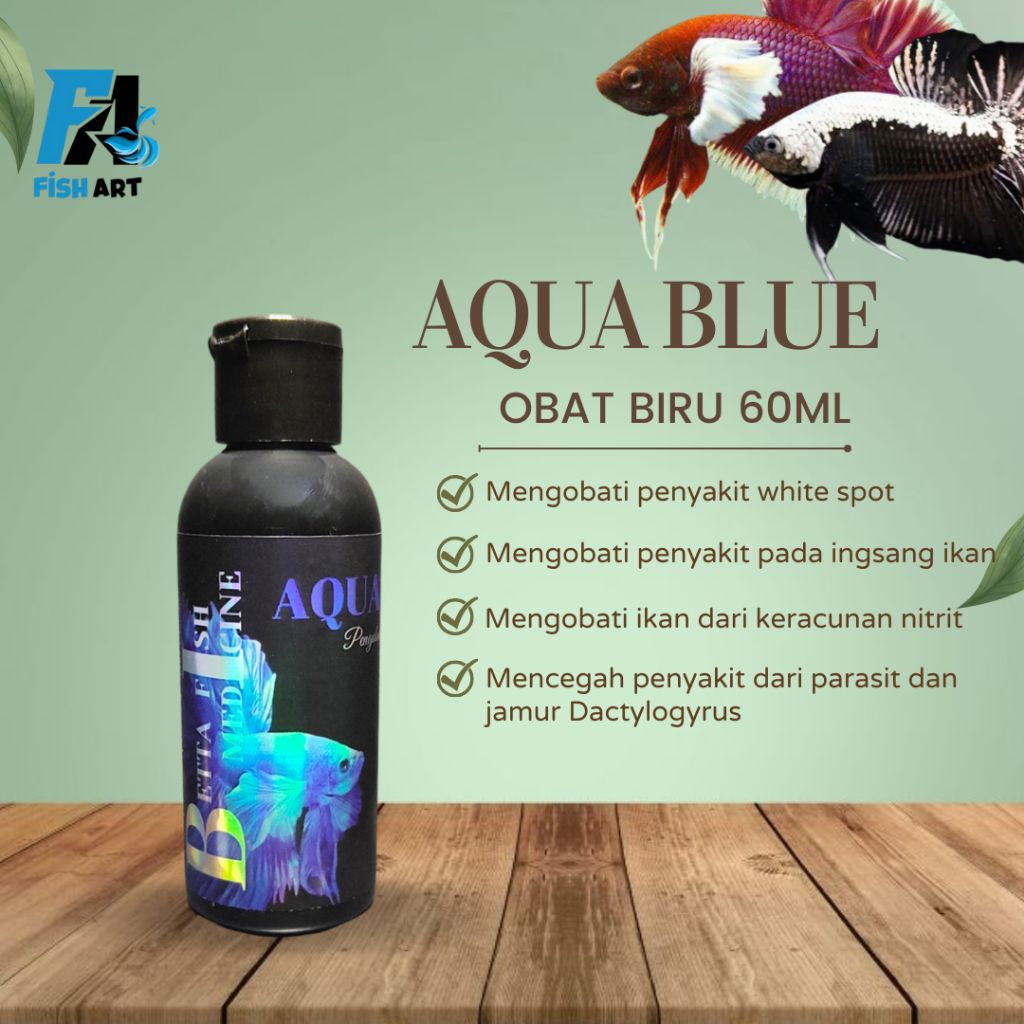 OBAT BIRU AQUA BLUE UNTUK IKAN CUPANG 60ml | MEMBERANTAS PENYAKIT PADA IKAN CUPANG | OBAT BIRU 60ML