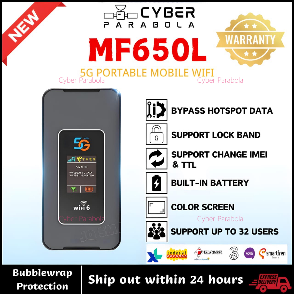 modem mifi 5G portabel MF650L PORTABLE 5G WIFI 6 MODEM WITH 8000MAH BATTERY