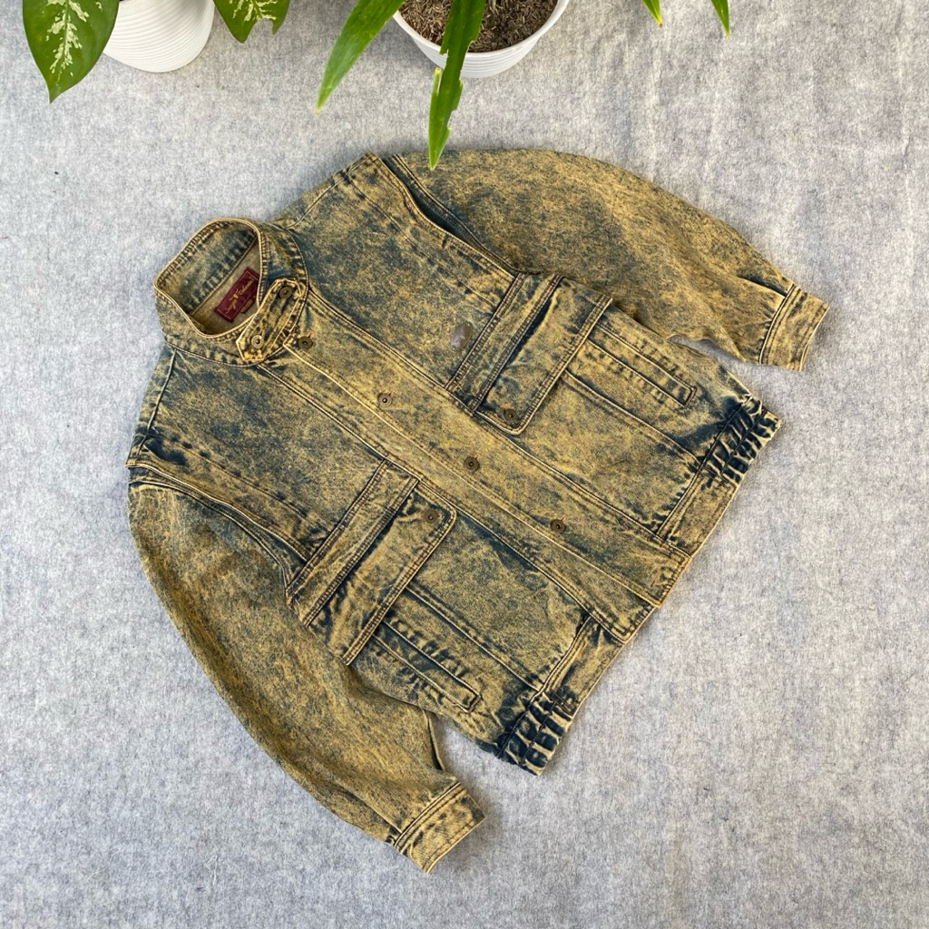 jacket trucker denim vintage 80's sergio valente  acid washed colour super cakep banget