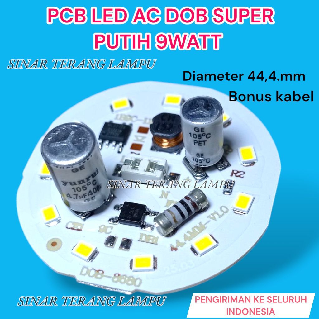 PCB LED AC DOB 9 WATT PUTIH