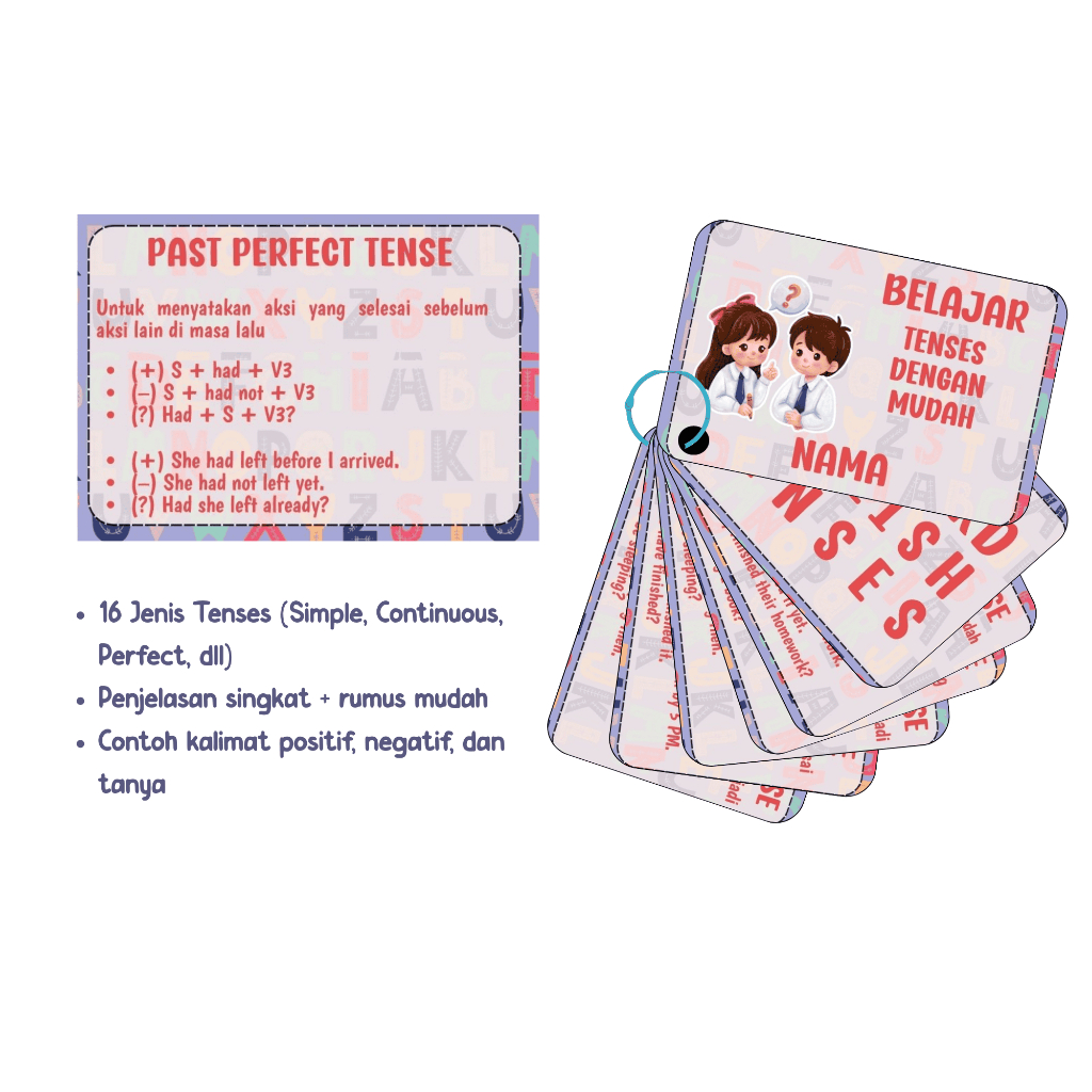 

FLASHCARD TENSES - FLASHCARD INGGRIS - FLASHCARD BELAJAR - MUDAH BELAJAR TENSES