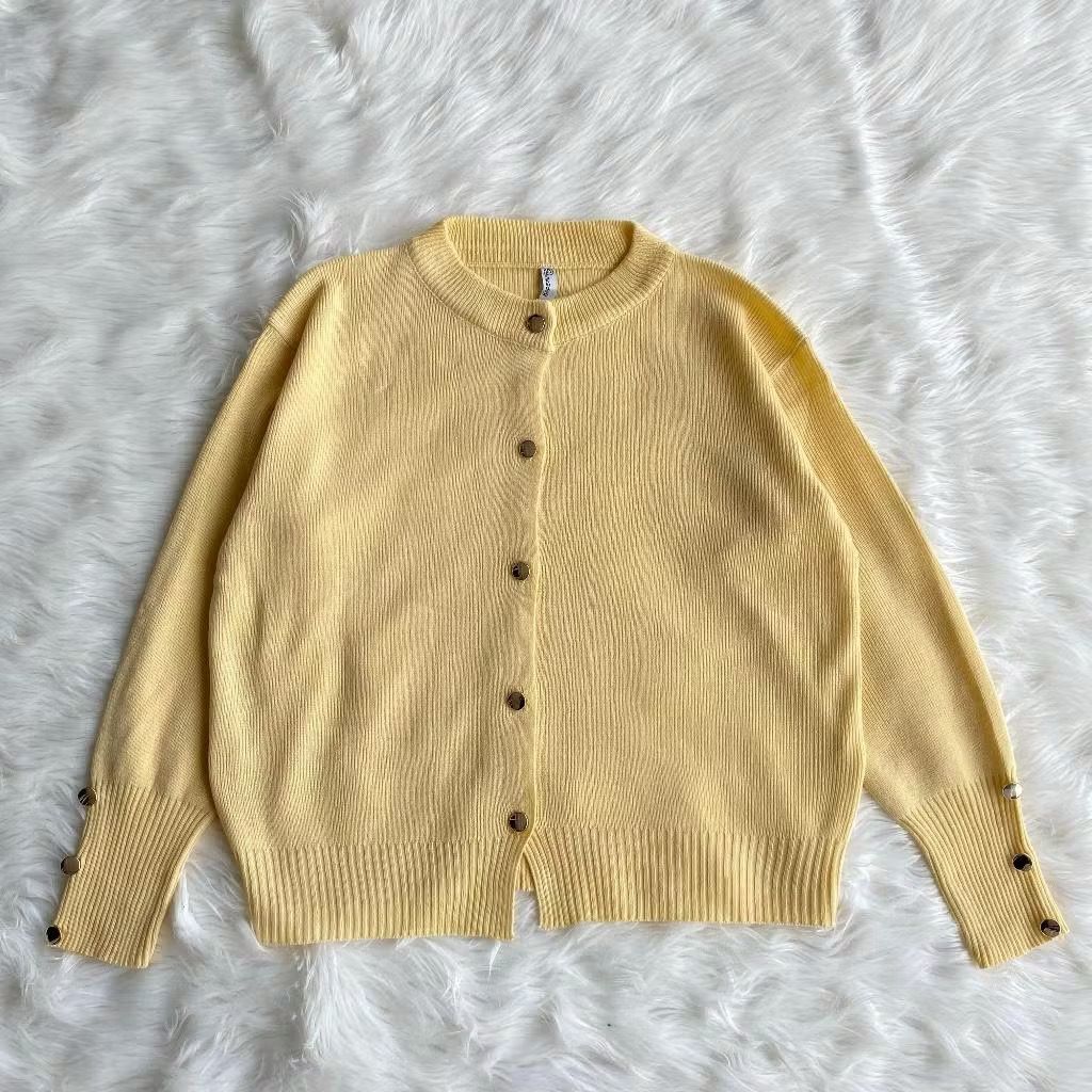 Aira Cardigan kancing gold - cardigan premium kancing inara