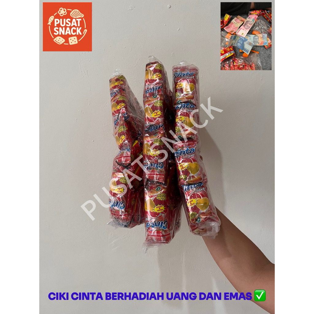 

snack ciki cinta berhadiah uang dan emas 80 bungkus new