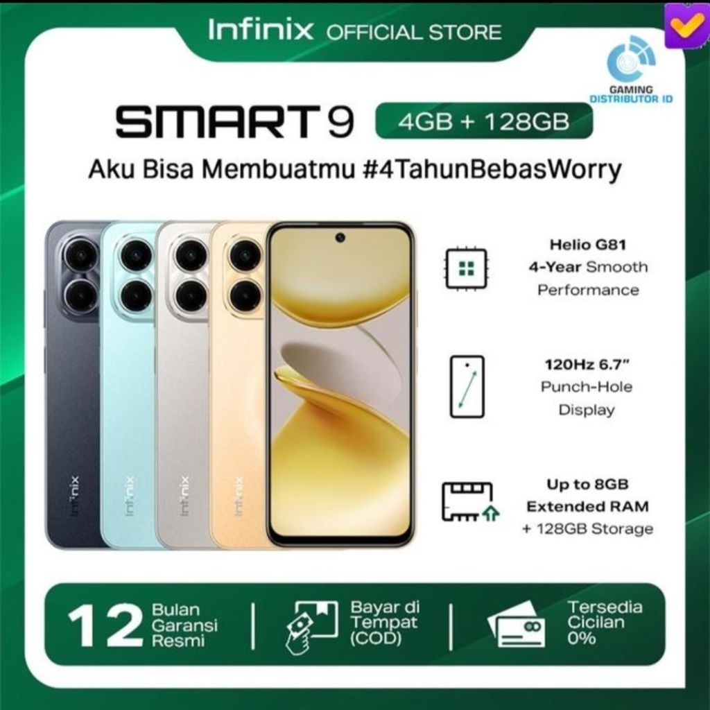 NEW/BARU INFINIX SMART 9 RAM 4GB ROM 128GB ORIGINAL