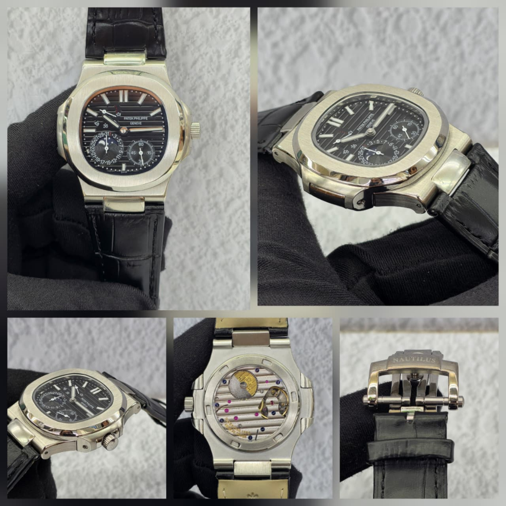 Patek Philippe Nautilus 5712 GMT Manual Winding Automatic Movement Black Dial