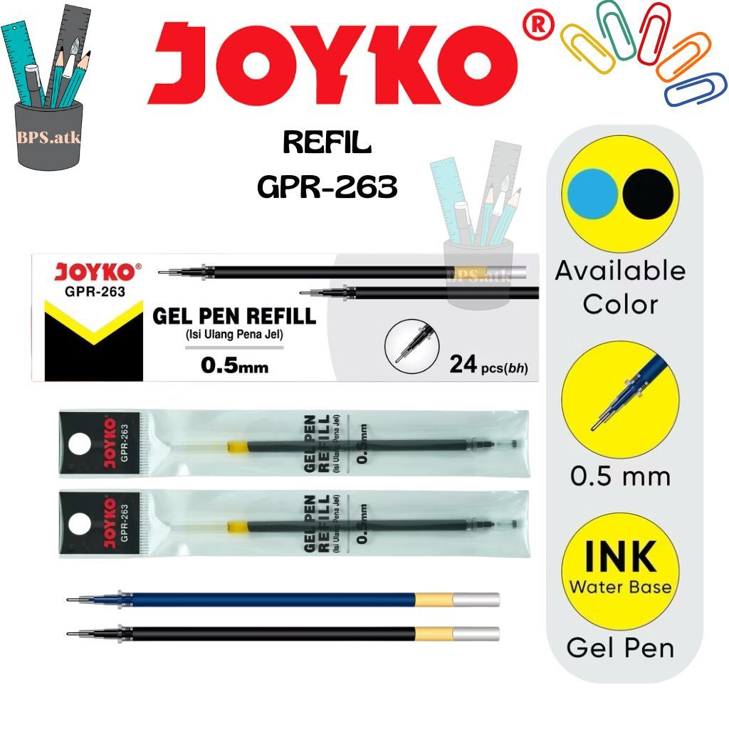 

(24 pcs) REFIL Gel Pen / Isi Ulang Pulpen Gel JOYKO GPR-263 0.5mm
