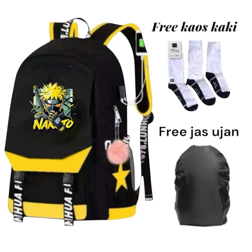 Tas ANIME Tas Sekolah Ransel Anak Laki laki SD SMP Motif NARUTO Terbaru