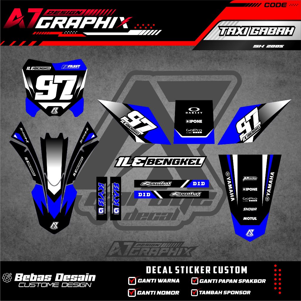 DECAL TAXI GABAH - DECAL MOTOR GABAH FREE CUSTOM DESIGN / MOTOR TAKSI GABAH