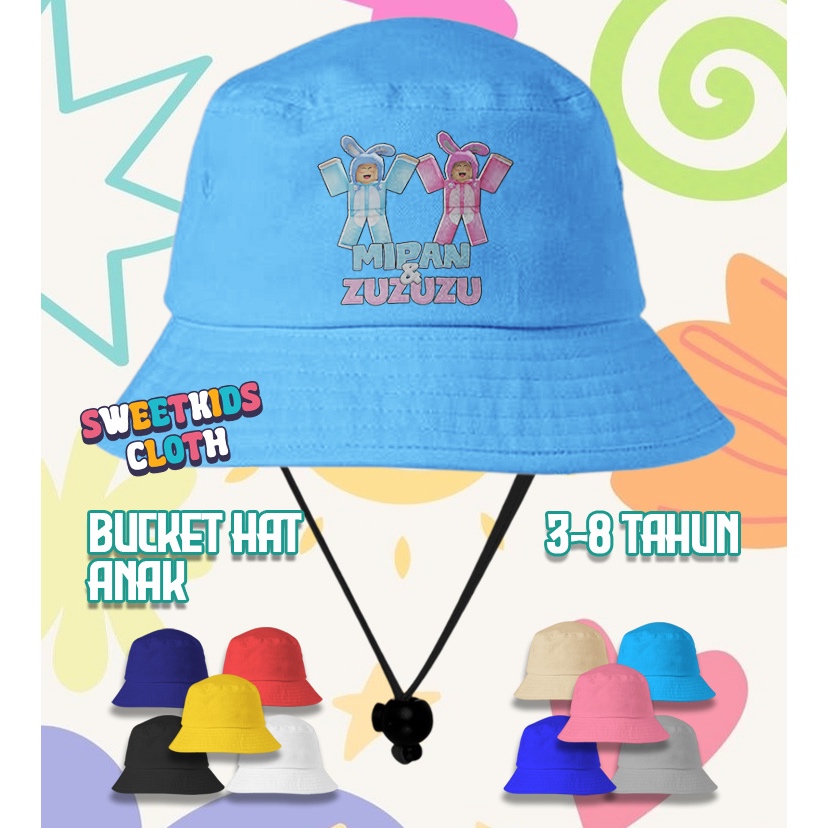 Topi Anak Mipan and Zuzuzu Minecraft / Topi Bucket Hat Anak Minecraft Mipan Zuzuzu