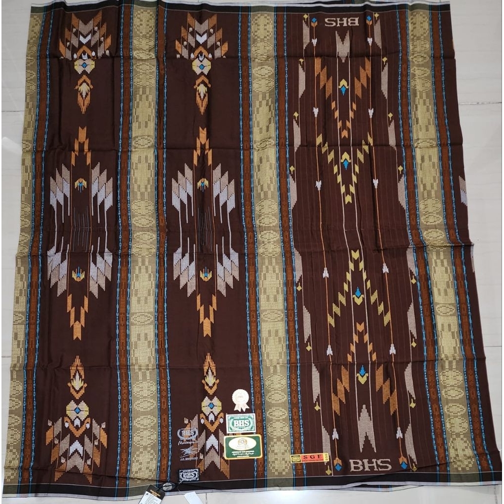Sarung BHS Masterpiece SGE Silver Lawas Sutra Spunsilk Jahit Tengah Songket Timbul ATBM (Bisa COD)