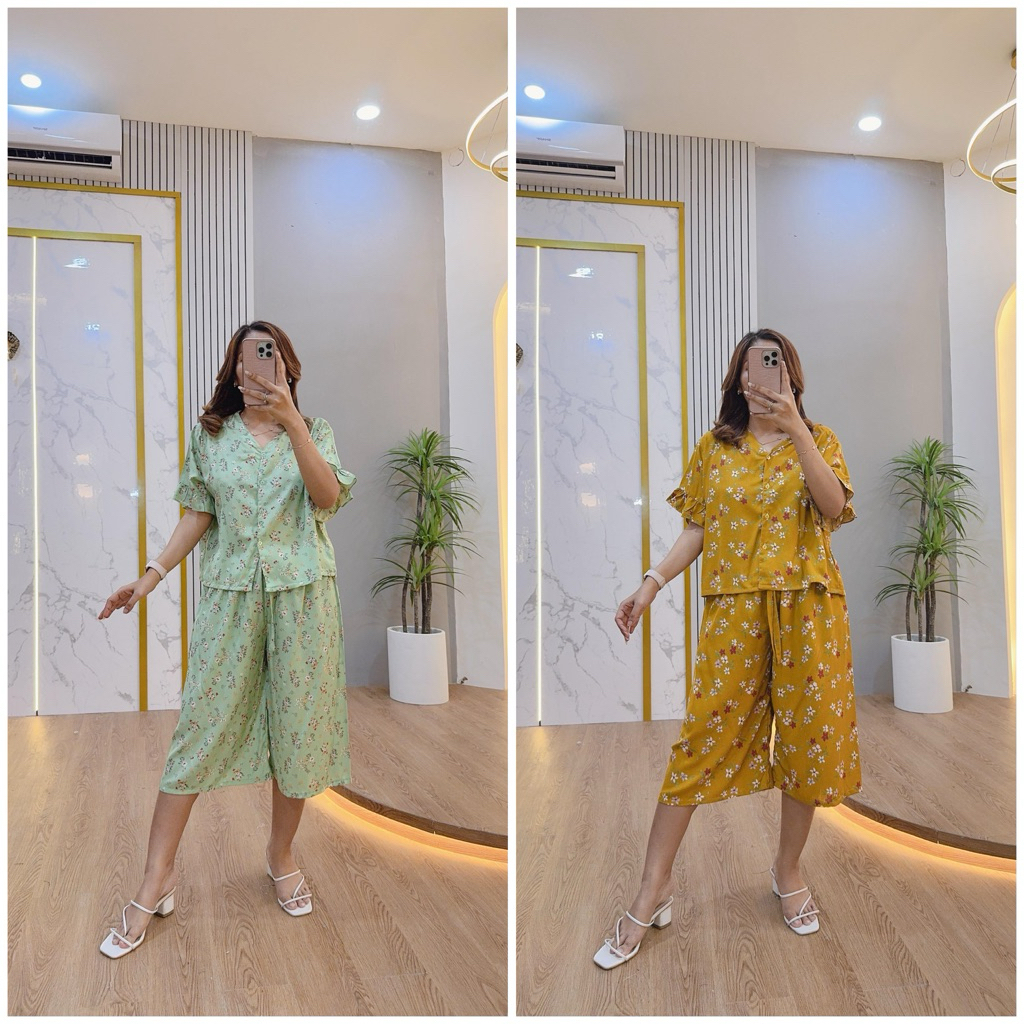 PIYAMA | BABYDOLL | BAJU HARIAN | ONE SET SETELAN CELANA KULOT | SETELAN RAYON ADEM | BABYDOLL | SET