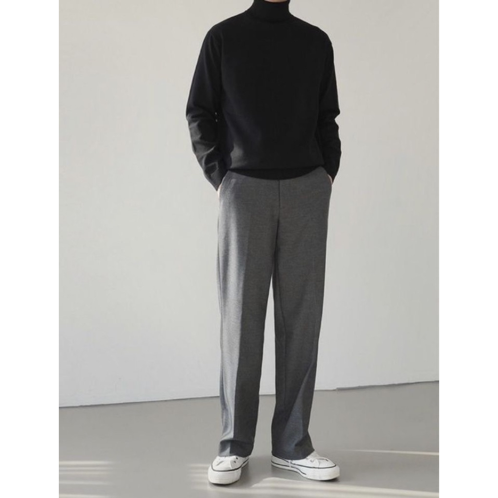 Ankle Pants Celana Formal Cowok Cocok Untuk Kerja By Musinsa Standart Semi Wide Fit