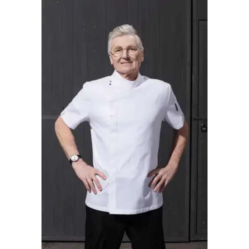 baju chef koki pria wanita lengan pendek seragam chef koki jacet