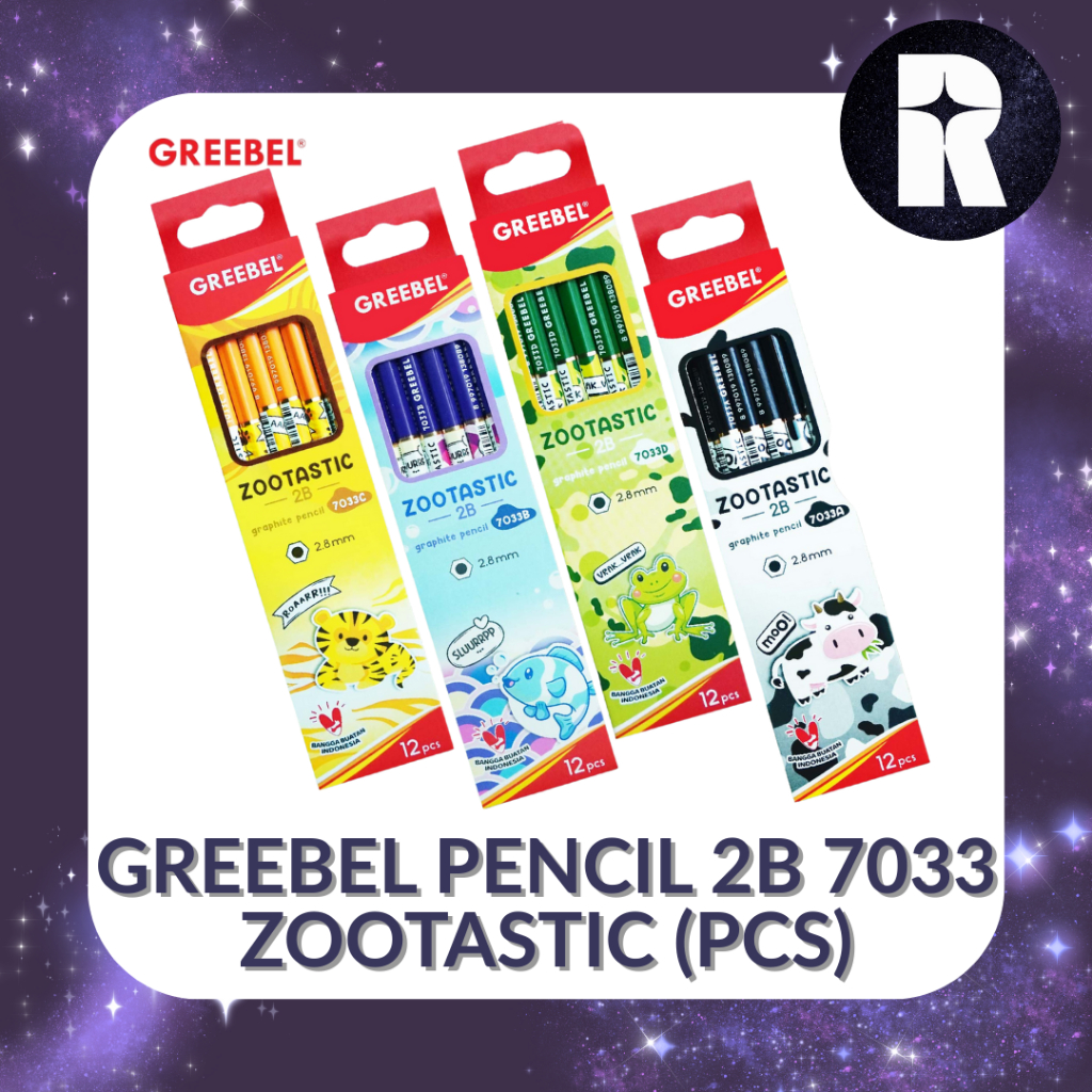 

GREEBEL PENCIL 2B 7033 ZOOTASTIC / PENSIL KAYU 2B KARAKTER LUCU (PCS)