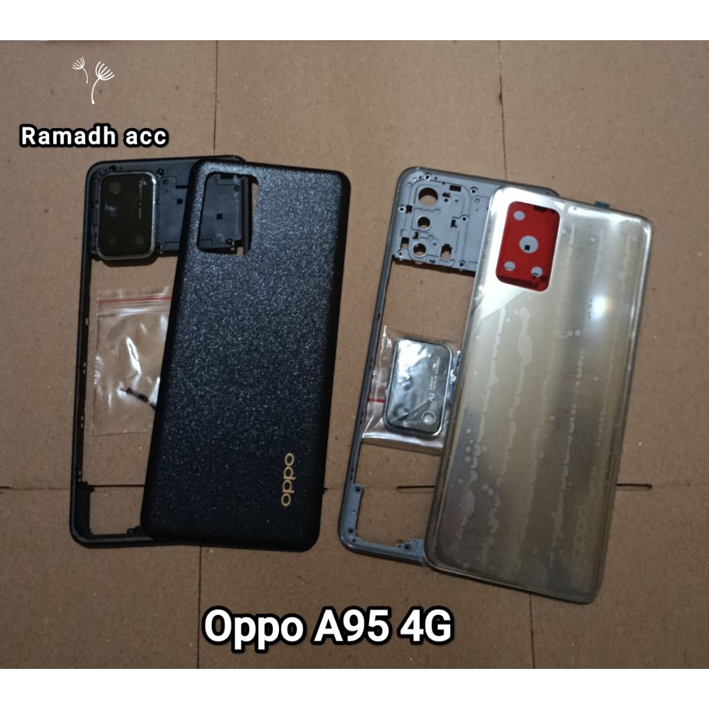 Cessing housing fullset Oppo A95 4G Beckdoor+Bezzel Tutup Mesin