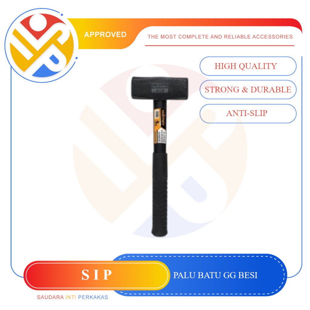 Palu Bodem 2LB 3LB 4LB 6LB Gagang Besi Lapis karet / Palu Penghancur Batu Grip Karet 2LB 3LB 4LB 6LB