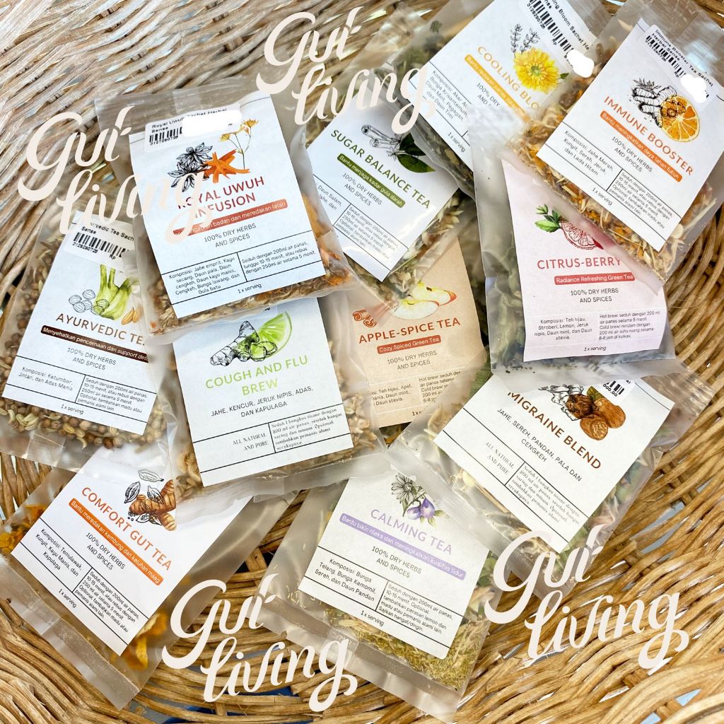 

Teh Tisane Racik Alami Herbal Sense Migrain Cough Flu Batuk Pilek Migrain Sakit Kepala Imun Wedhang Uwuh Seduh