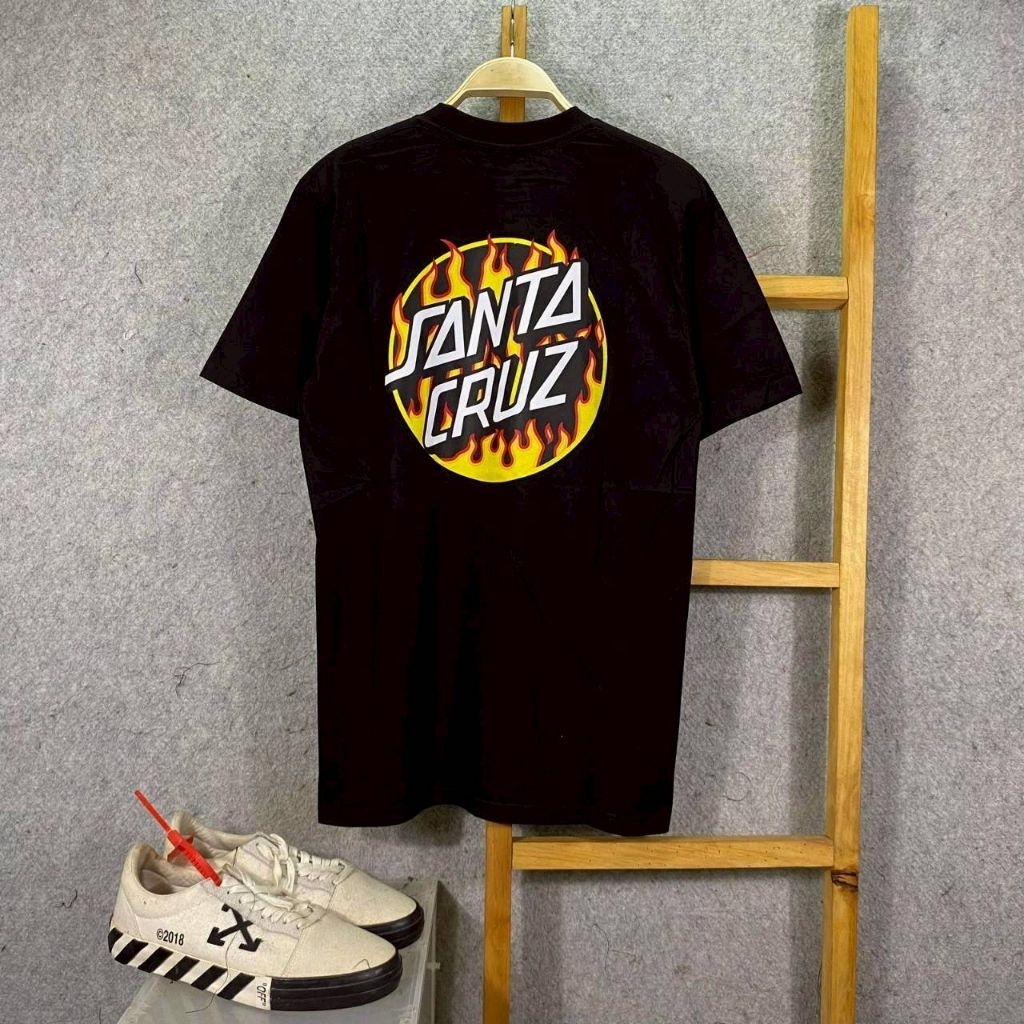 Kaos Skateboard Thrasher x Santa Cruz Flame – Baju Pria Wanita Casual