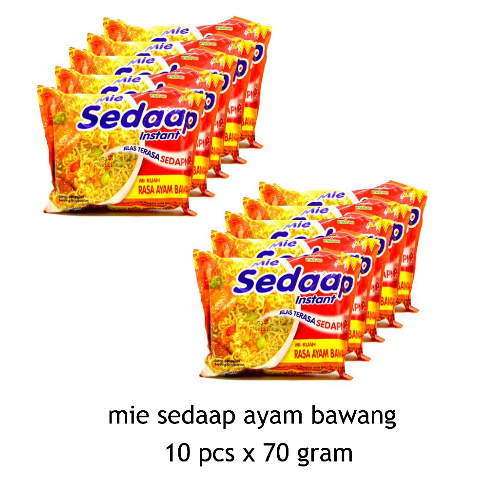 

MIE SEDAAP KUAH AYAM BAWANG 10 PCS X 70 GRAM