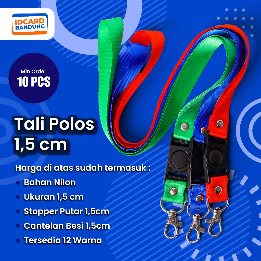 

Tali LANYARD STOPPER 1.5cm tali ID Card tali idcard polyster Name Tag 1,5 cm POLOS