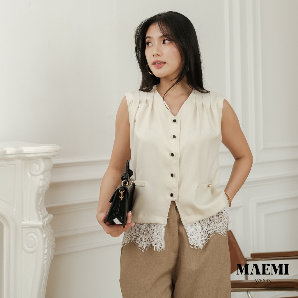 Ophelia Top| Atasan blouse renda wanita [MAEMI]