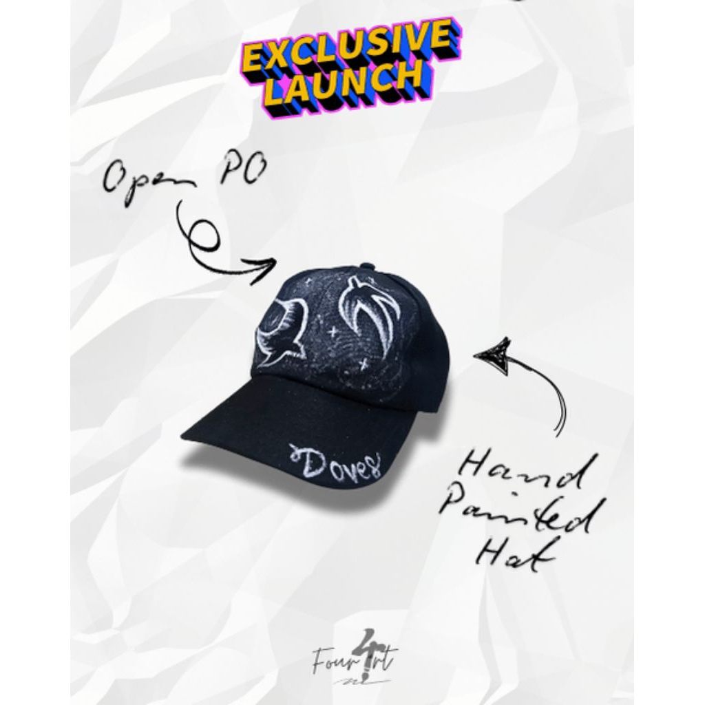 Topi Bisbol Handpainted Doves Hindia – Custom Streetwear Cap
