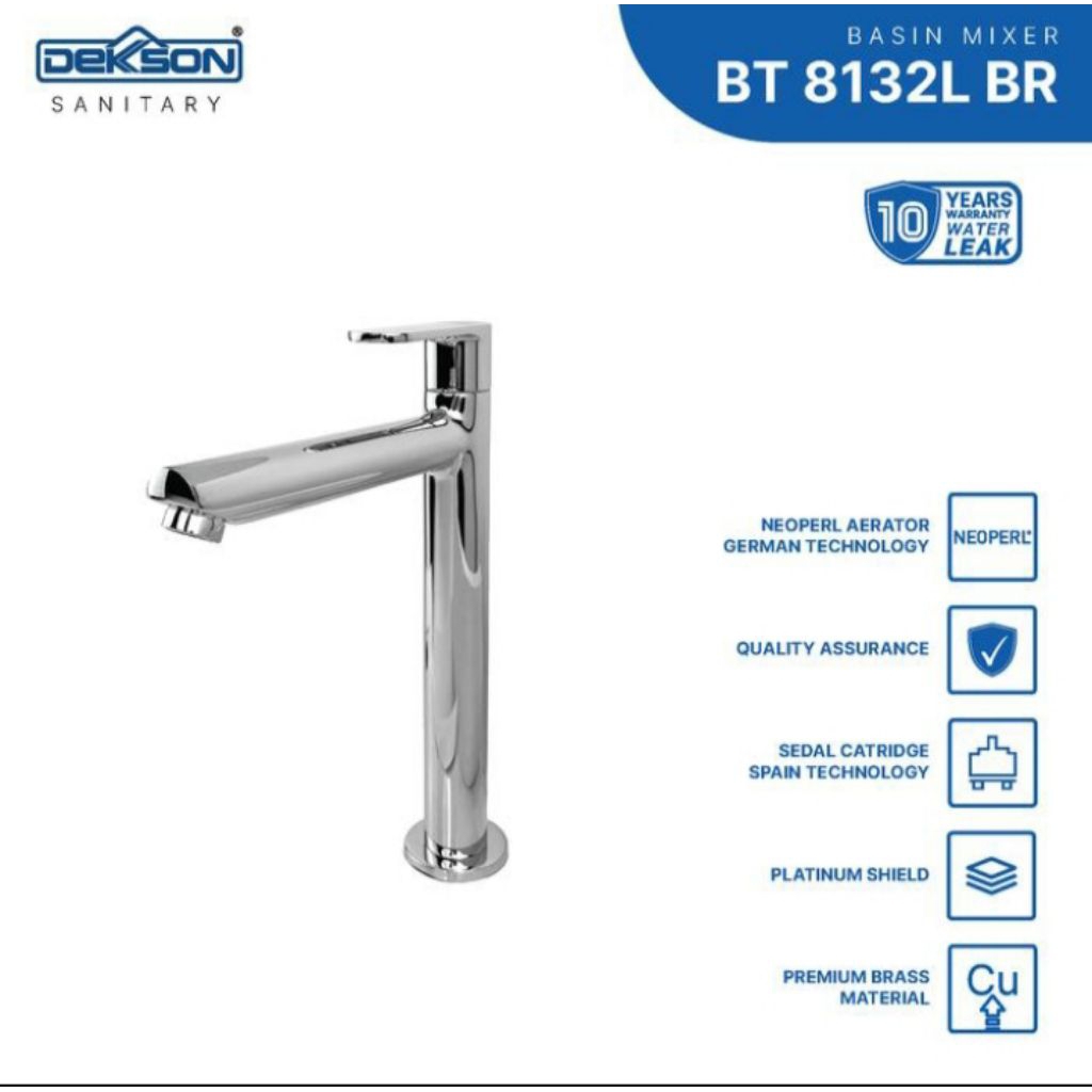 Kran/Keran/Wastafel/Basin Tap/Dekson/Dekkson/BT 8239L BR CP/ Brass Chrome Polish