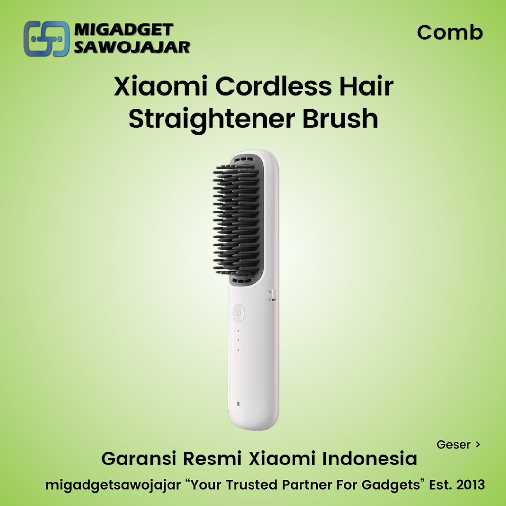 Xiaomi Cordless Hair Straightener Brush Sisir Pelurus Rambut Tanpa Kabel Listrik Portable