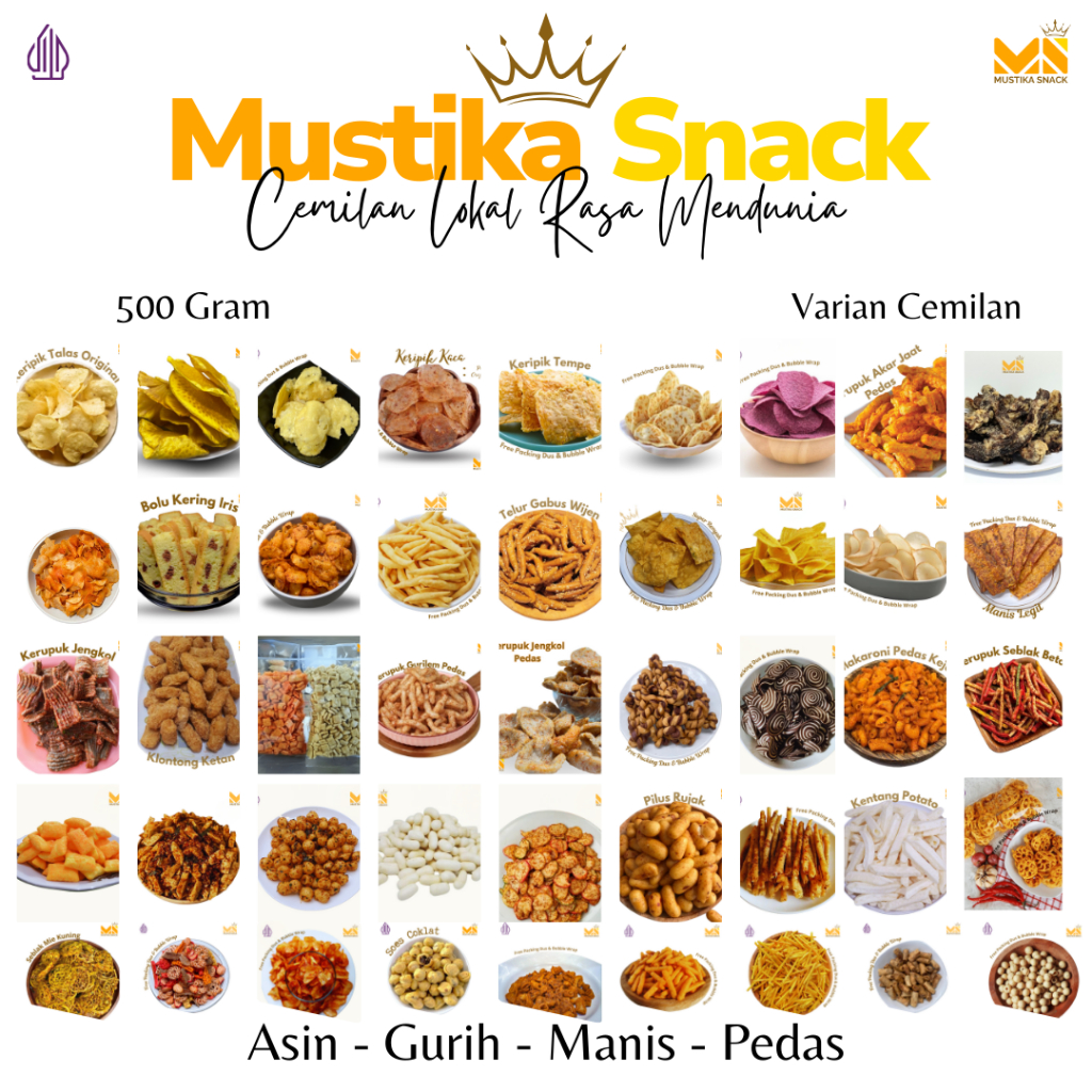 

Cemilan Manis Asin Gurih 500gr Best Seller Camilan Renyah Murah Meriah MustikaSnack